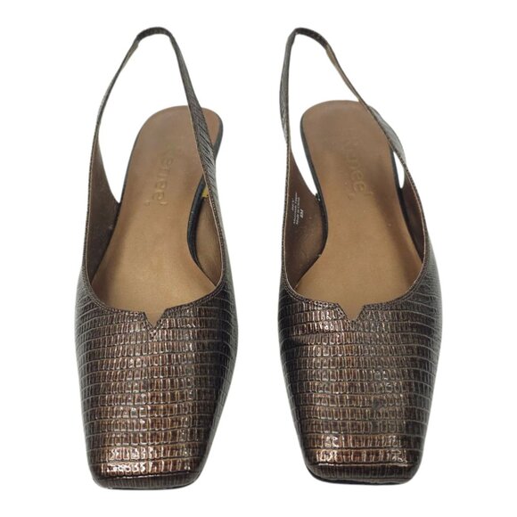 J.Renee Brown Slingback Heels with Gold Accent - Picture 10 of 13